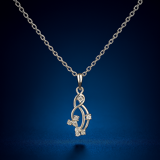 Ladies Twisted Flow Diamond Pendant