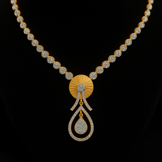Ladies Dewdrop Radiance Diamond Necklace Set