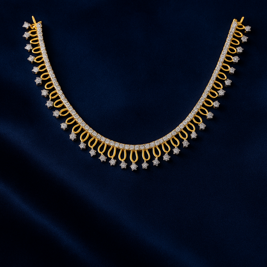 Ladies Loop Drop Diamond Necklace