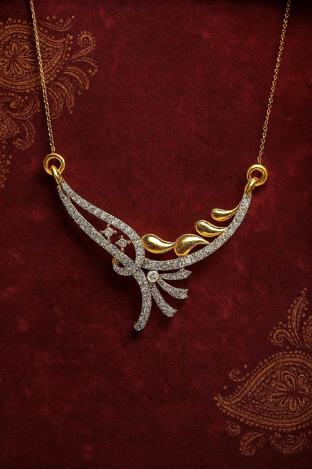 Celestial Feather Diamond Pendant
