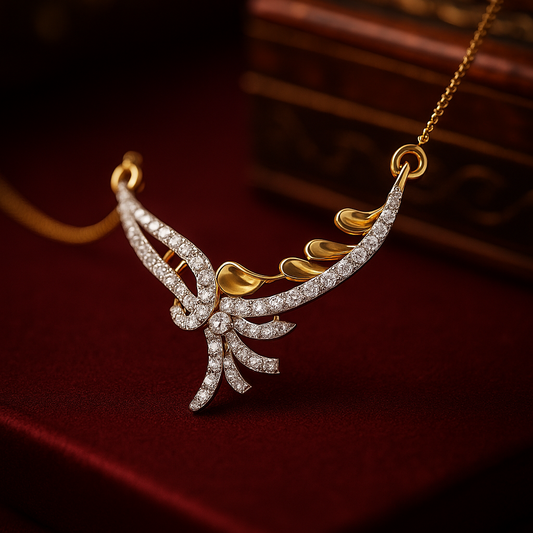 Celestial Feather Diamond Pendant