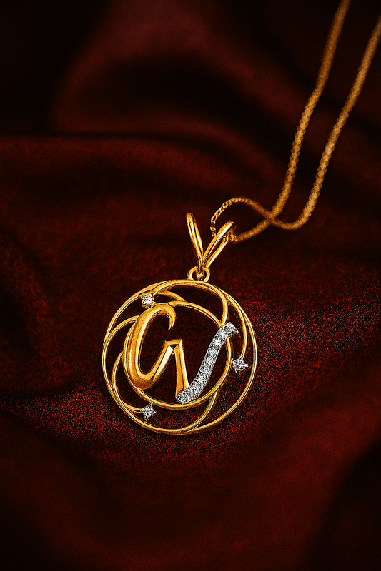 Custom Alphabet Monogram Diamond Pendant