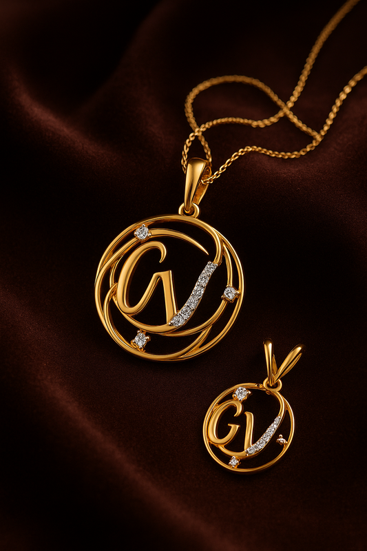 Custom Alphabet Monogram Diamond Pendant