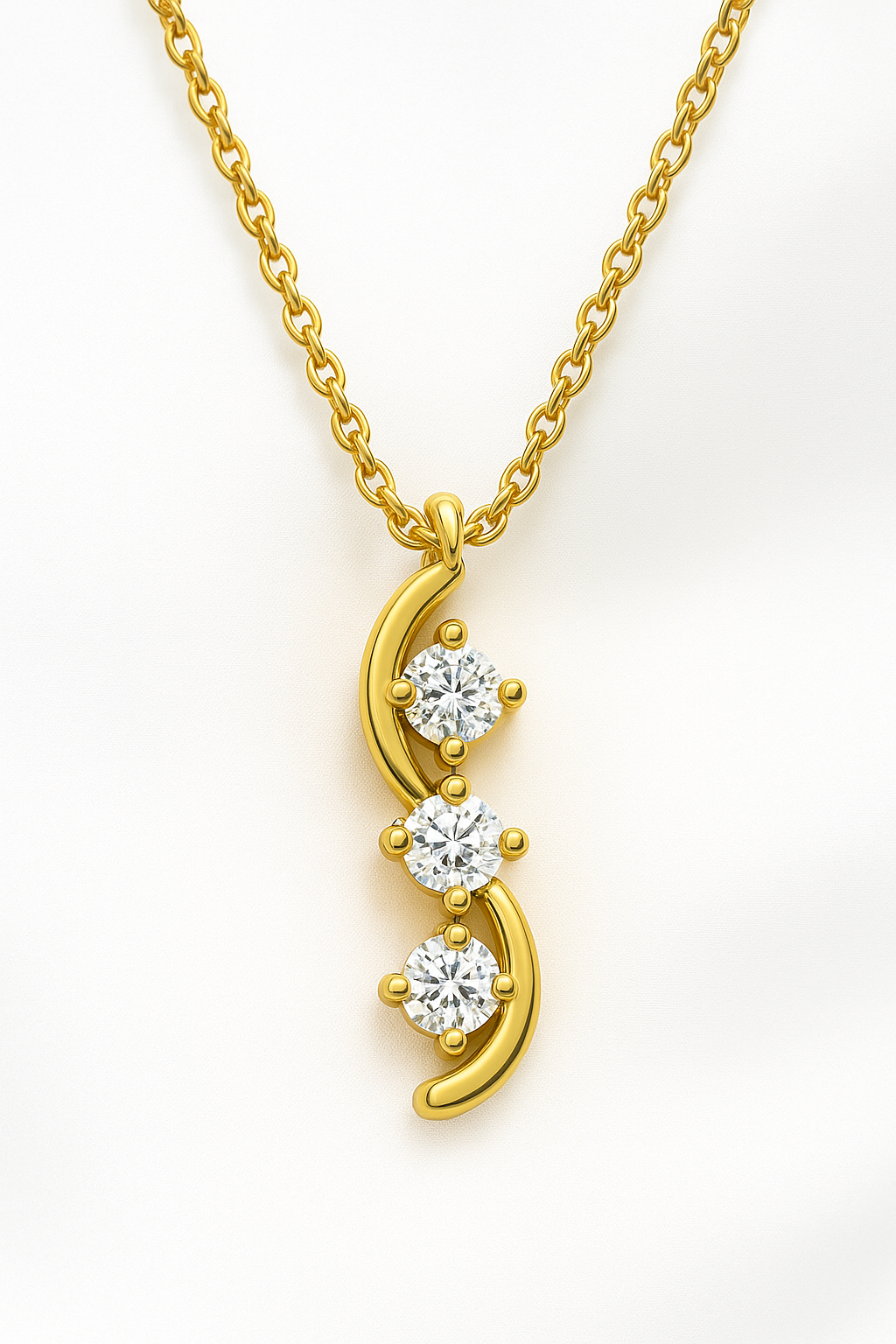 Timeless Elegance Three Stone Diamond Pendant