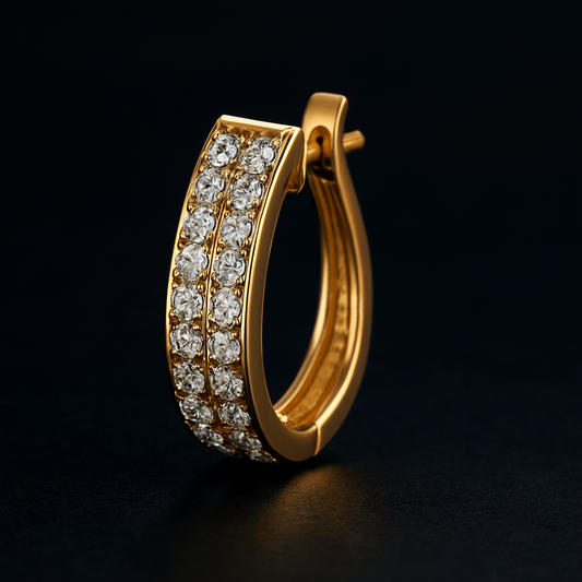 Ladies Classic Diamond Hoop Earrings