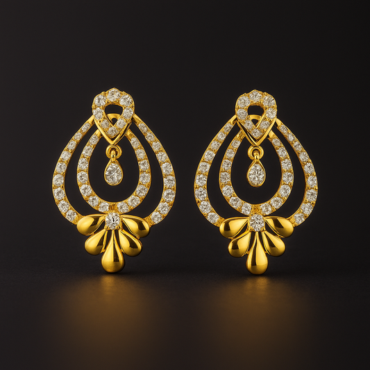 Ladies Regal Teardrop Diamond Earrings