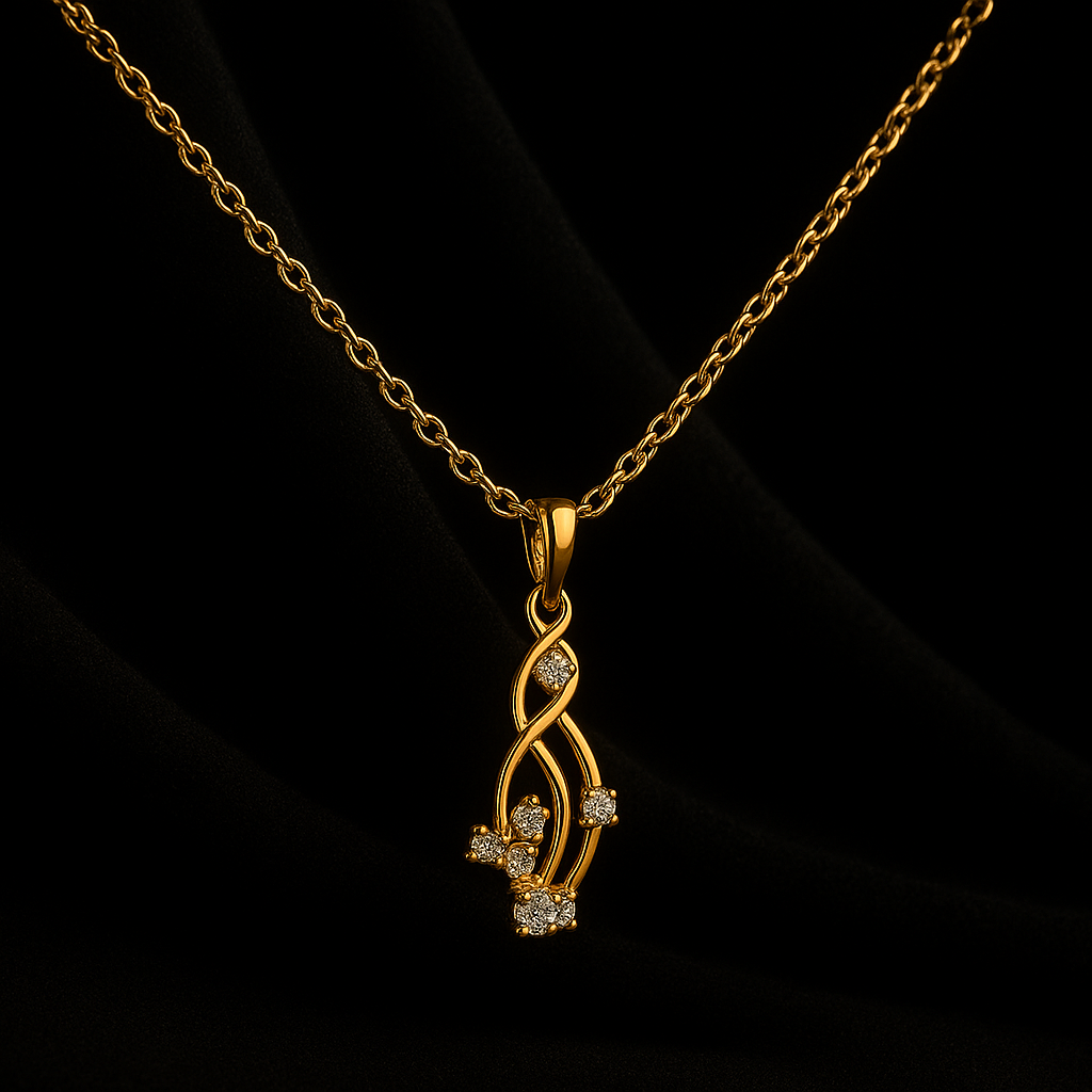 Ladies Twisted Flow Diamond Pendant