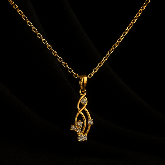 Ladies Twisted Flow Diamond Pendant