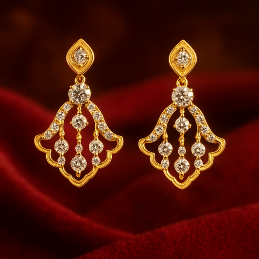 Royal Trellis Diamond Pendant & Ear-rings Set