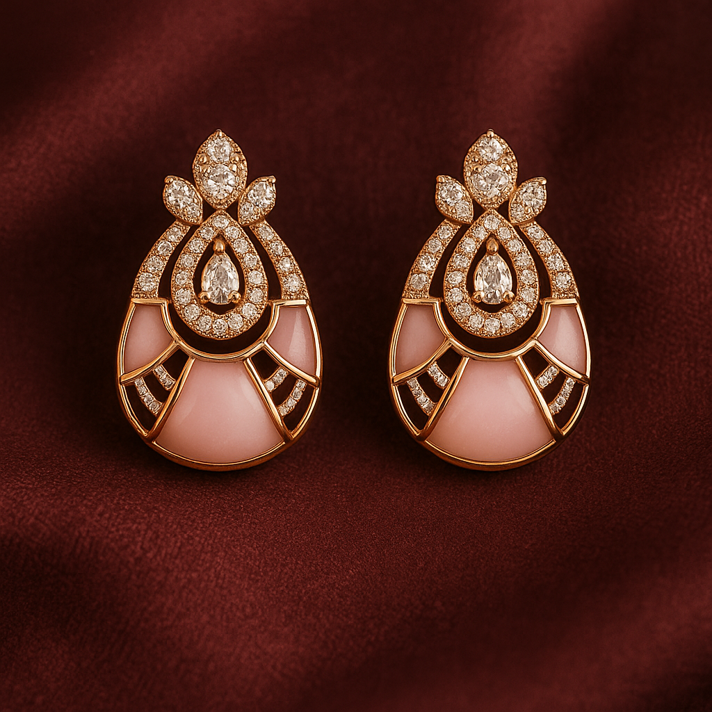 Rose Radiance Diamond Pendant & Ear-rings Set