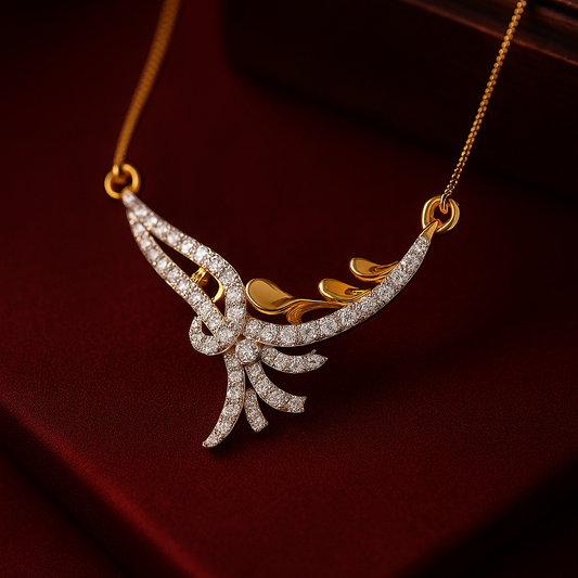 Celestial Feather Diamond Pendant