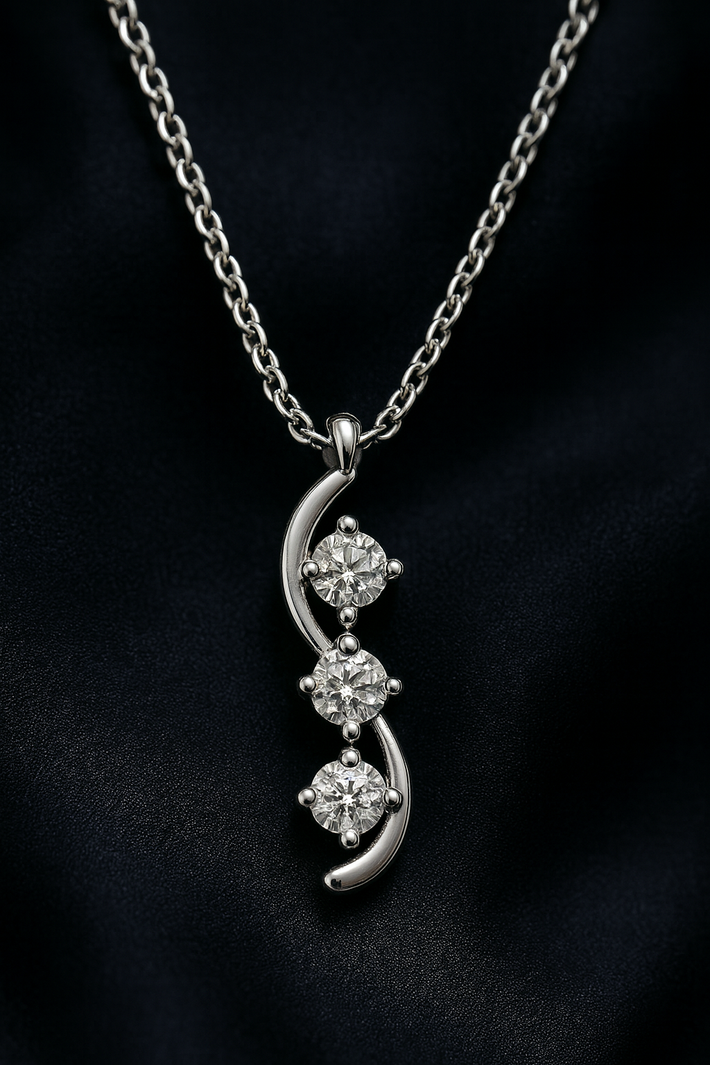 Timeless Elegance Three Stone Diamond Pendant