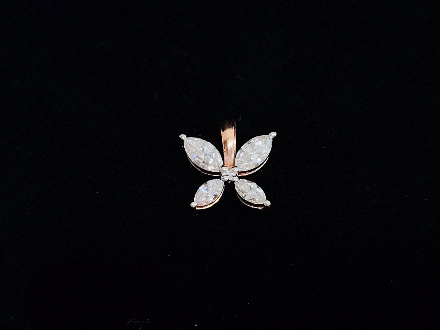 Marquise Bloom Solitaire Diamond Pendant