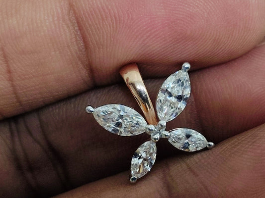 Marquise Bloom Solitaire Diamond Pendant