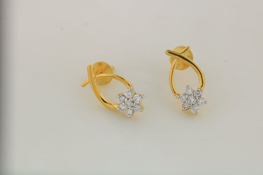 Golden Bloom Diamond Earrings
