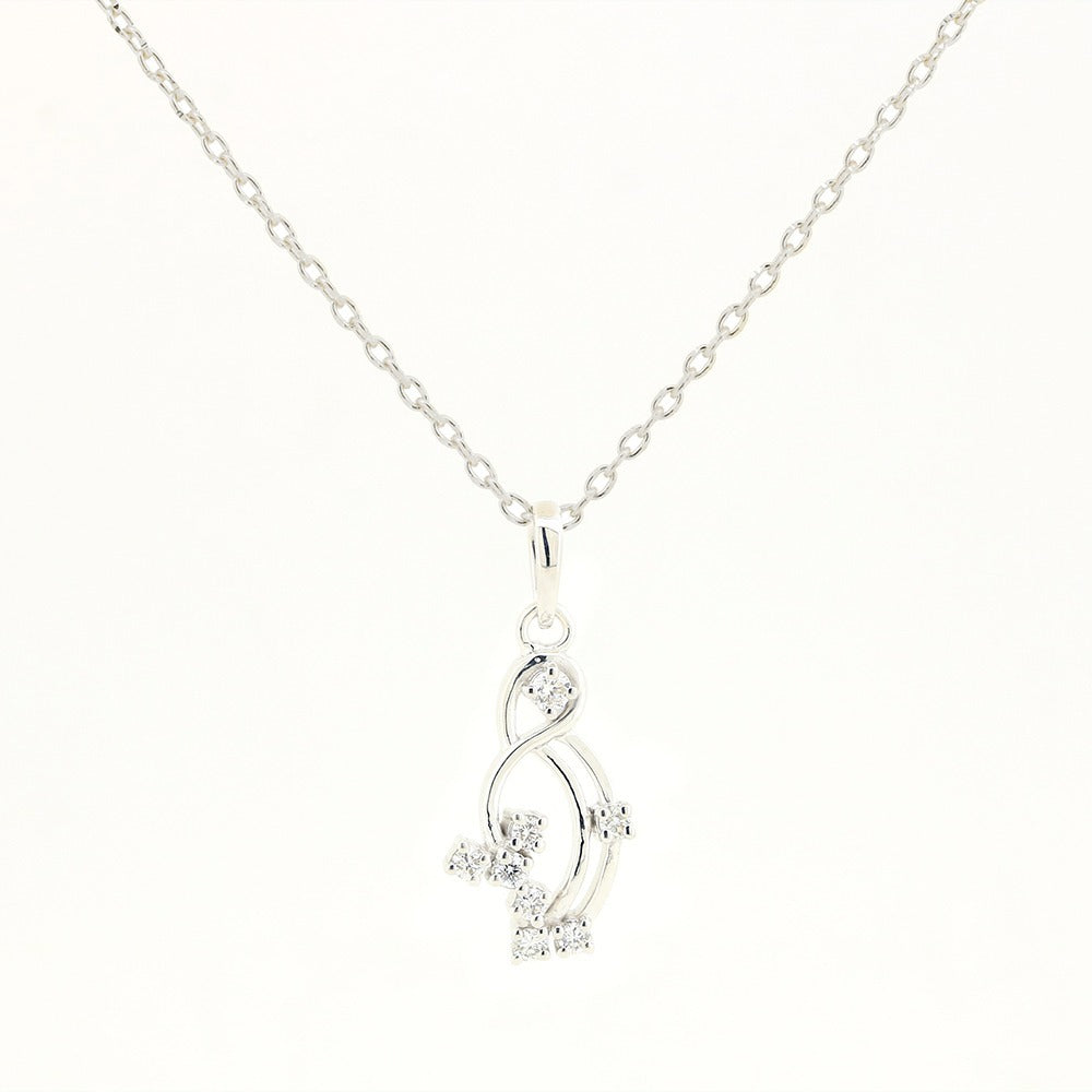 Ladies Twisted Flow Diamond Pendant