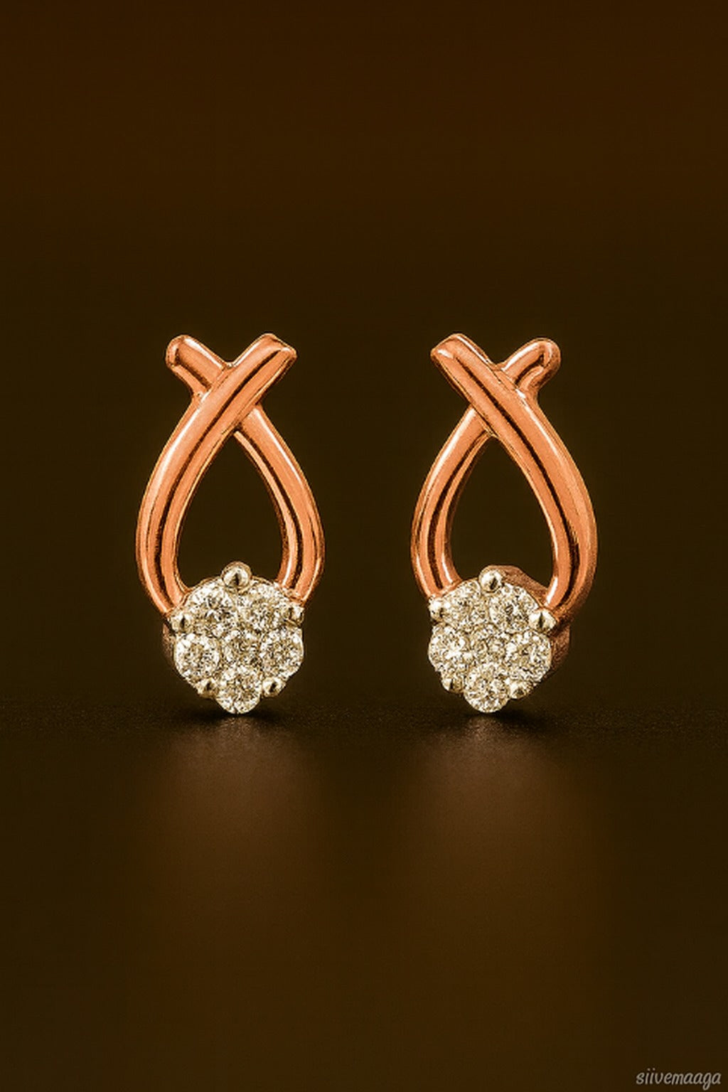 Golden Bloom Diamond Earrings
