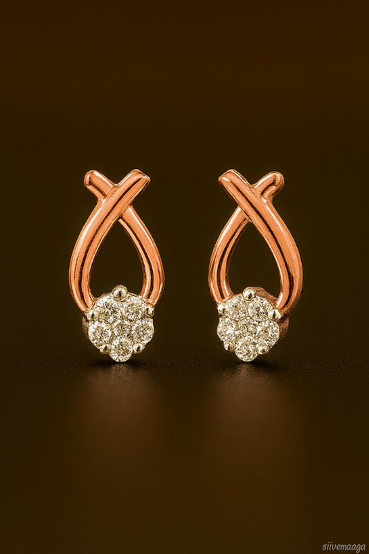 Golden Bloom Diamond Earrings