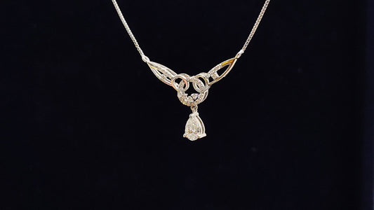 Pearl Mist Solitaire Diamond Pendant with Chain