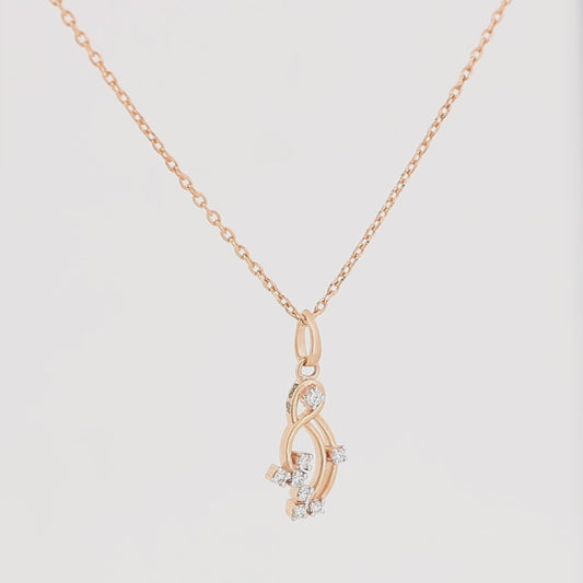Ladies Twisted RG Flow Diamond Pendant