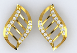 Ladies Leaf Curve Diamond Earrings