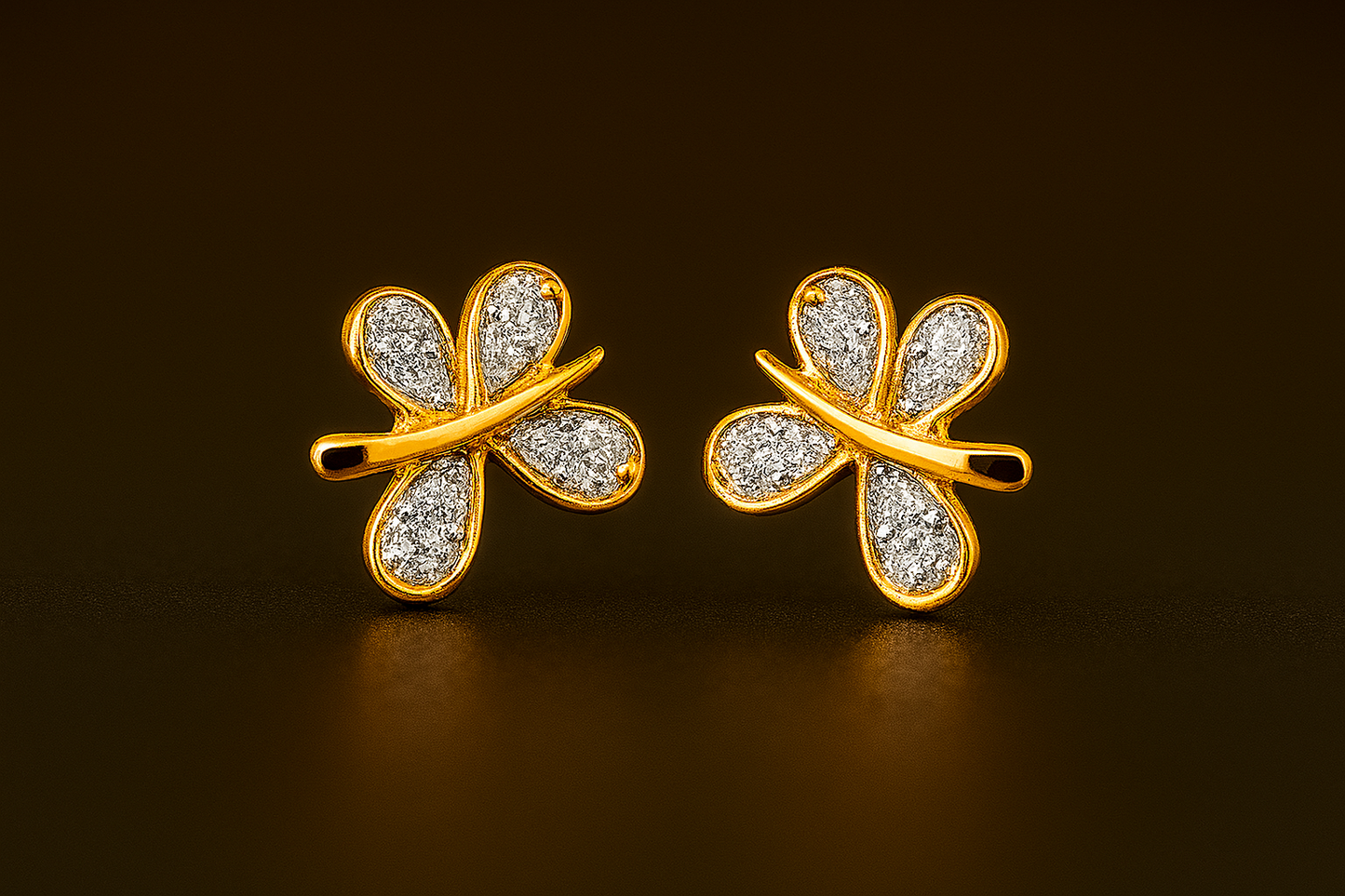 Ladies Butterfly Diamond Earrings