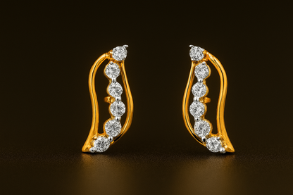 Ladies Elegant Curve Diamond Earrings