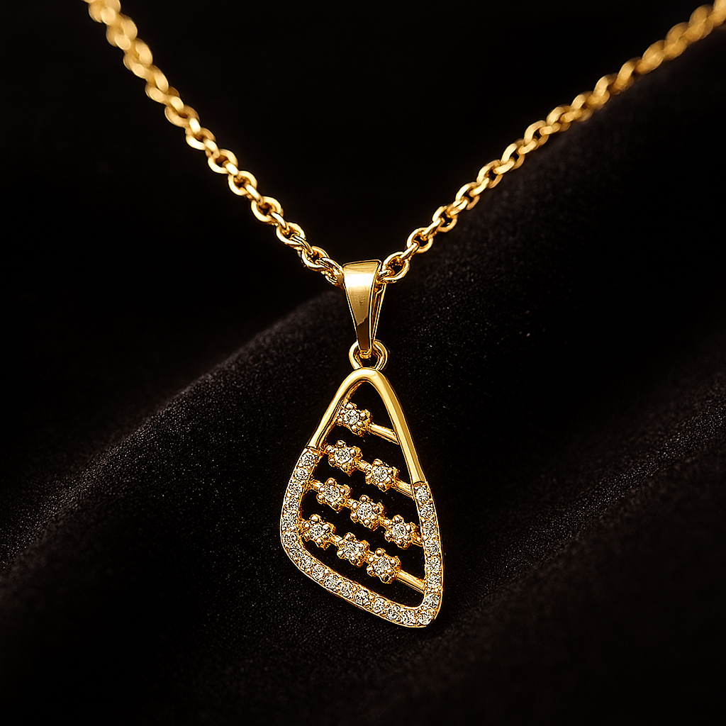 Ladies Contemporary Triangle Diamond Pendant