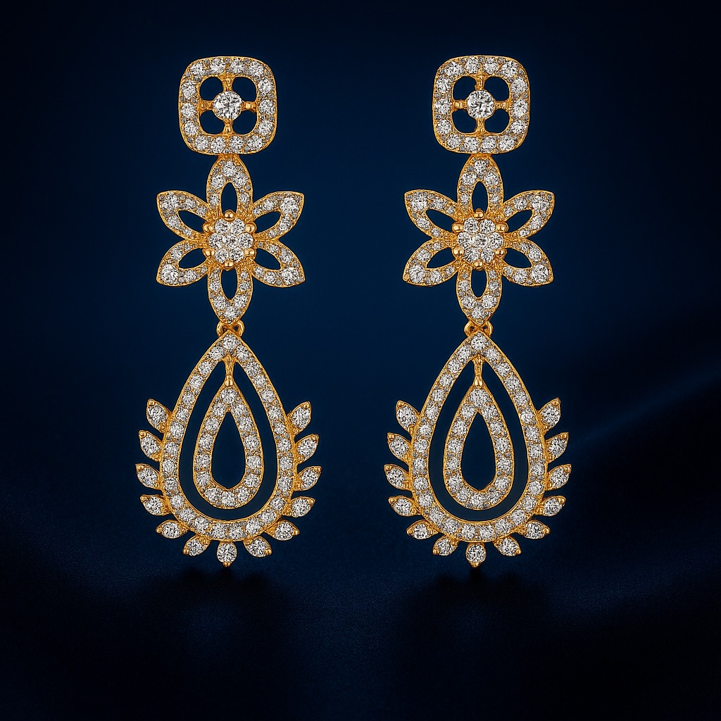 Ladies Royal Drop Floral Necklace set