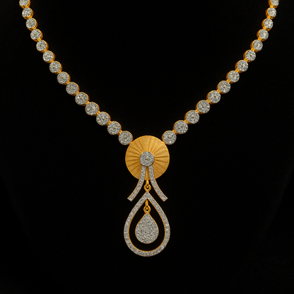 Ladies Dewdrop Radiance Diamond Necklace Set