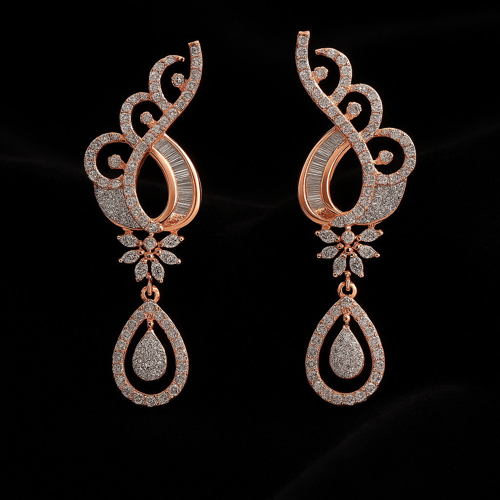 Royal Swirl Diamond Necklace Set