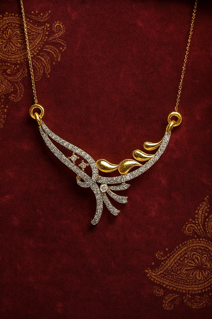 Celestial Feather Diamond Pendant