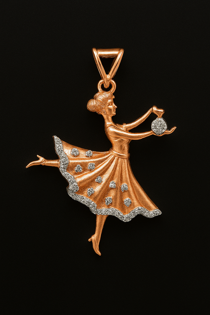 Ballerina Grace – Diamond-Studded Dancer Pendant