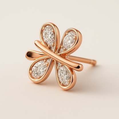 Ladies Butterfly Diamond Earrings