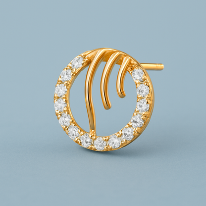 Ladies Contemporary Circle Diamond Earrings