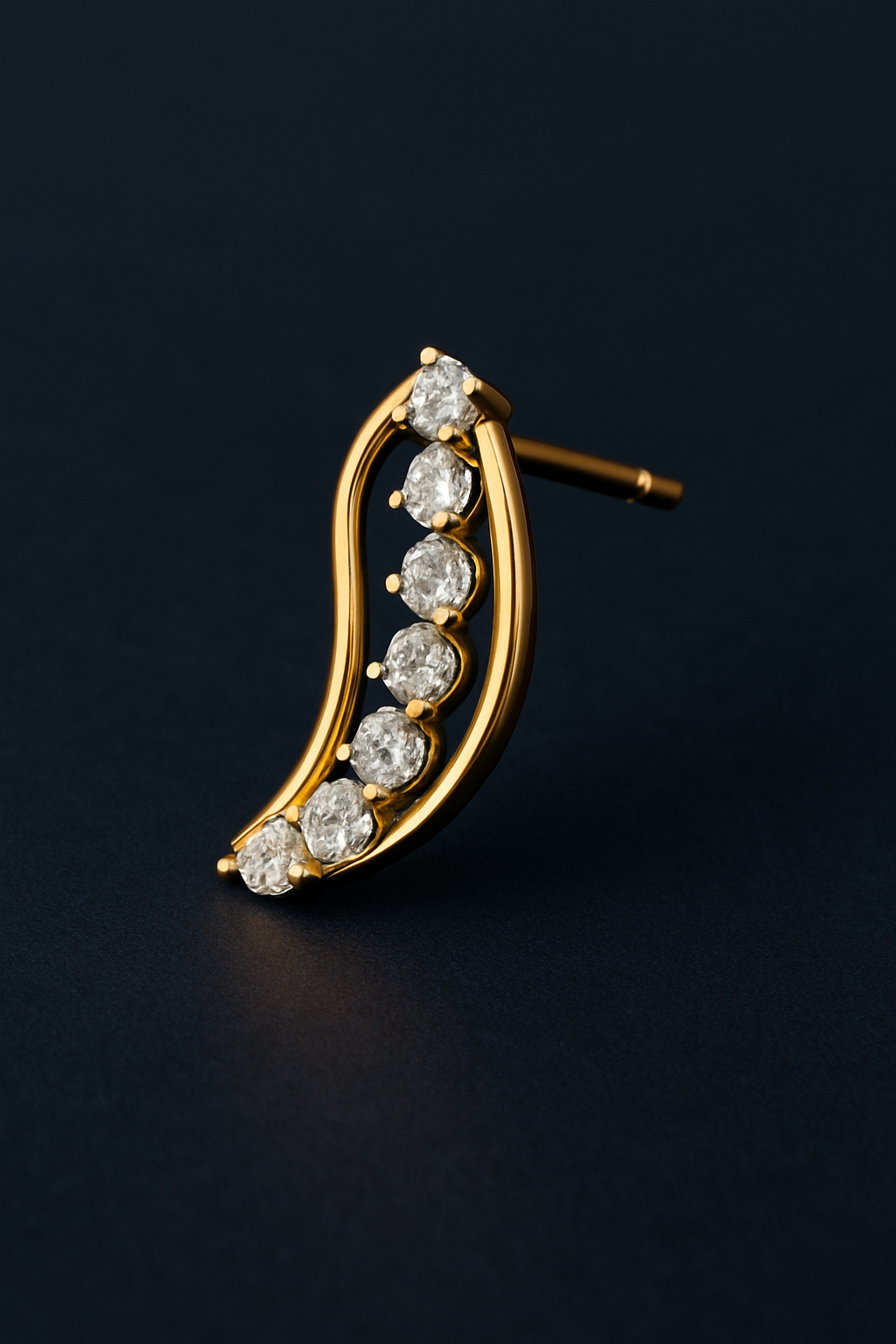 Ladies Elegant Curve Diamond Earrings