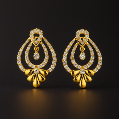 Ladies Regal Teardrop Diamond Earrings