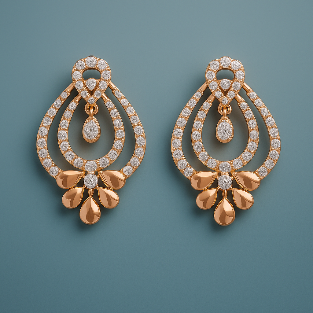 Ladies Regal Teardrop Diamond Earrings