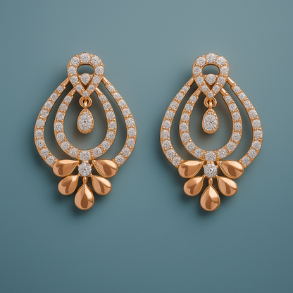 Ladies Regal Teardrop Diamond Earrings