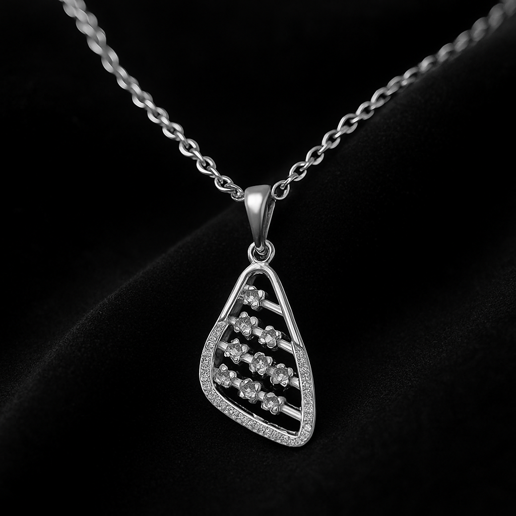 Ladies Contemporary Triangle Diamond Pendant