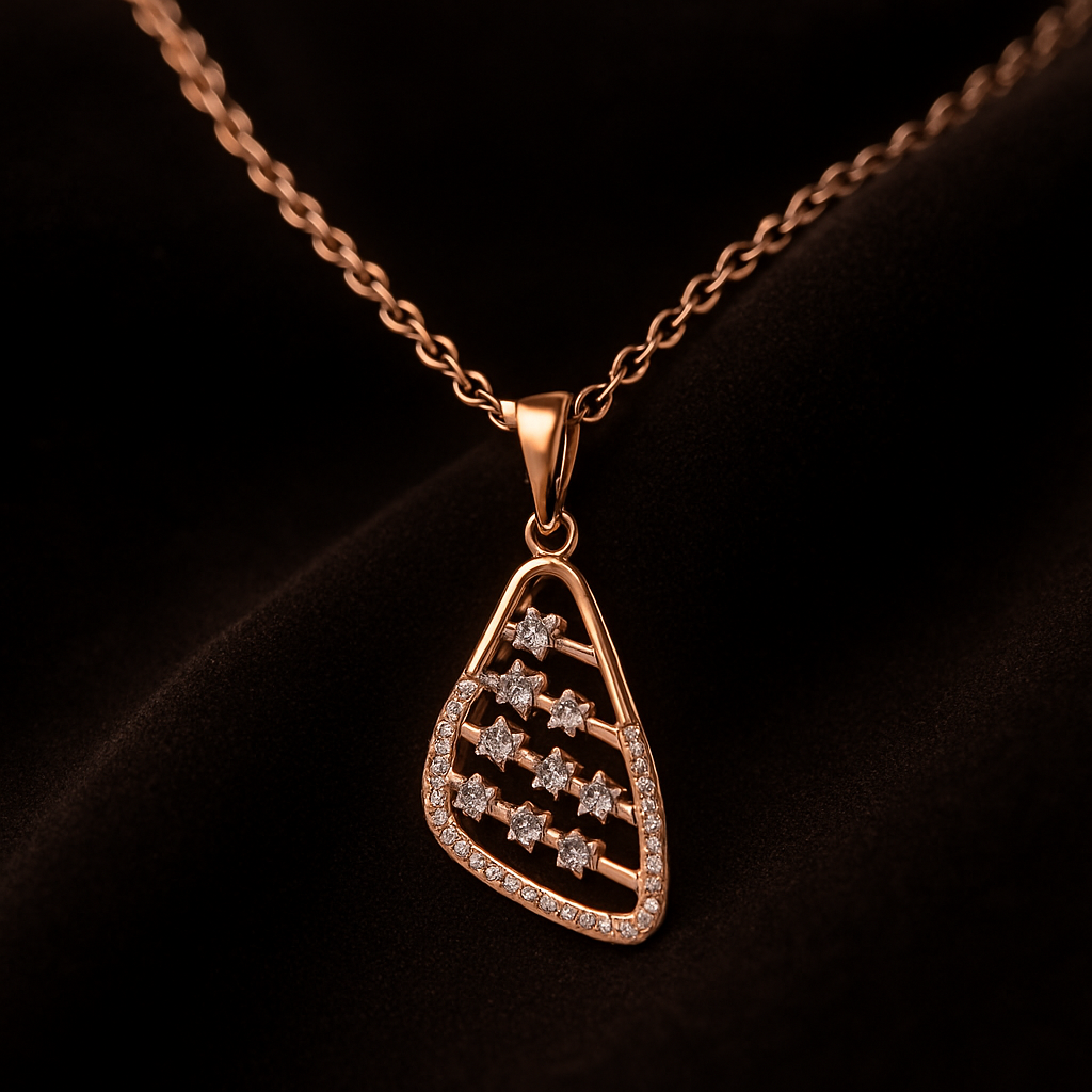 Ladies Contemporary Triangle Diamond Pendant
