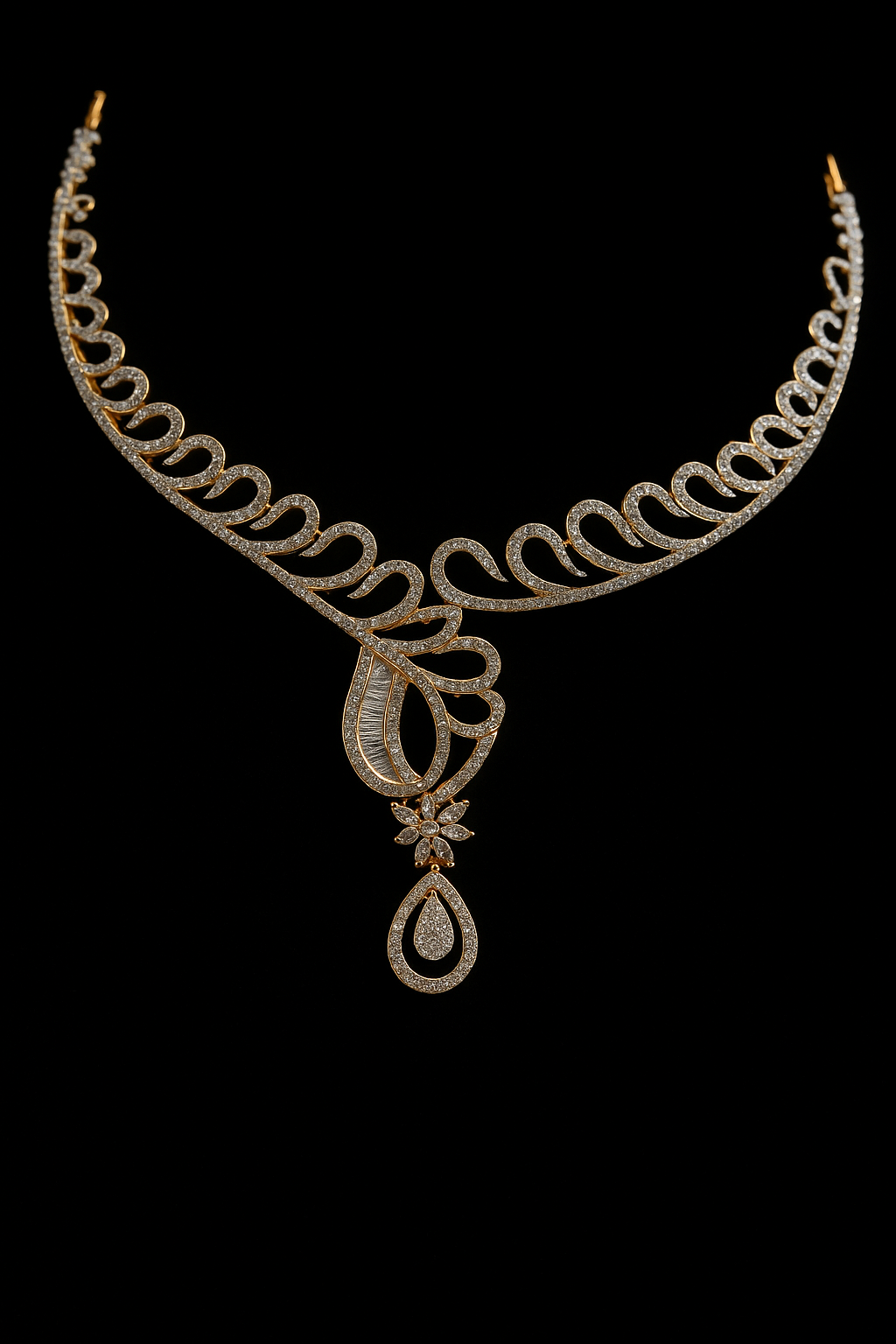 Royal Swirl Diamond Necklace Set