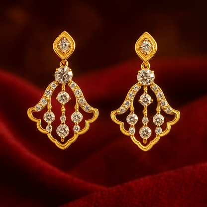 Royal Trellis Diamond Pendant & Ear-rings Set