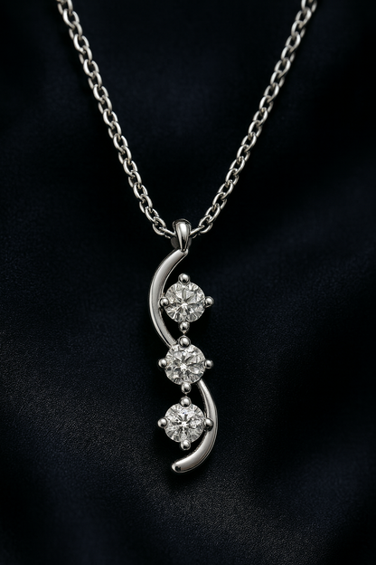 Timeless Elegance Three Stone Diamond Pendant