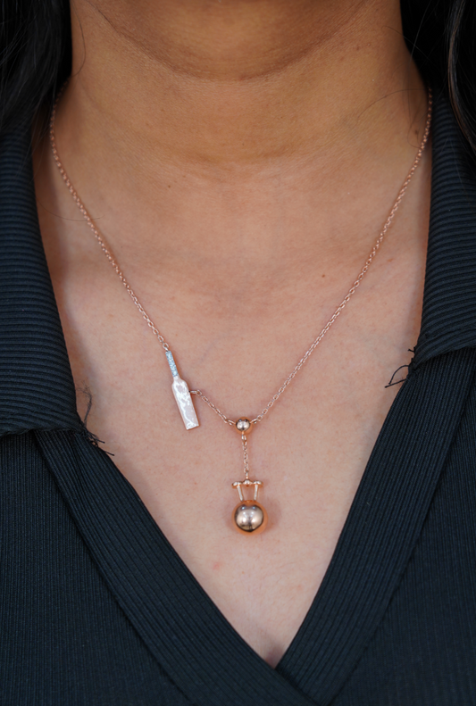 Cricket bat & Ball Pendant With Chain