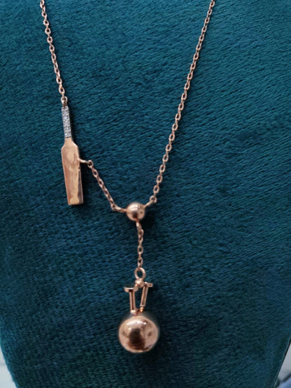 Cricket bat & Ball Pendant With Chain