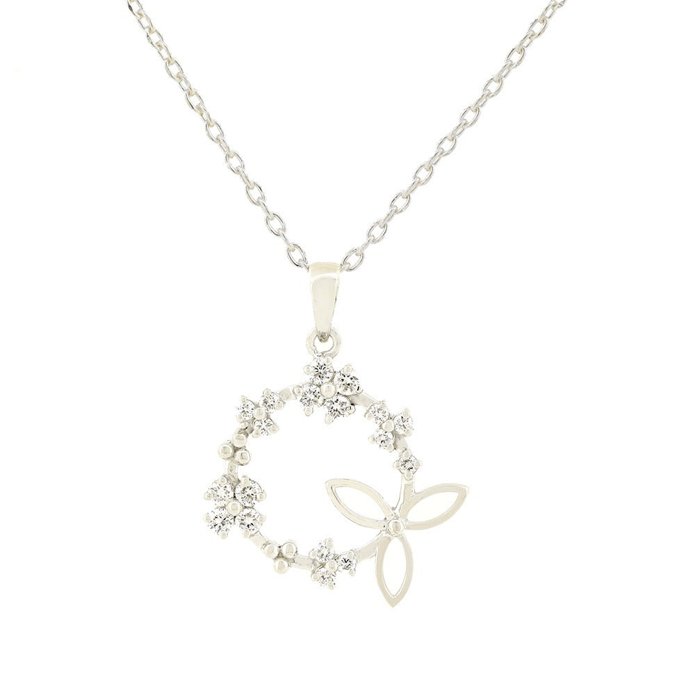 Ladies Floral Wreath Diamond Pendant