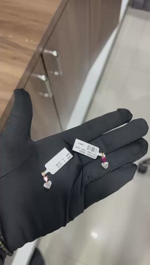 Radiant Heart Diamond Pendant with Ruby Accent