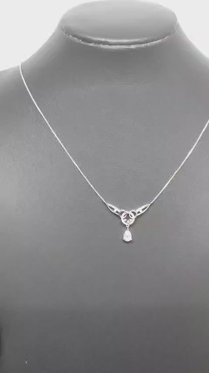Pearl Mist Solitaire Diamond Pendant with Chain